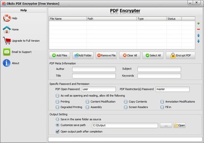 Okdo PDF Encrypter 一款簡單高效的免費PDF加密工具